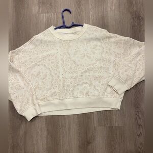 Aerie Off-White Paisley Patterned Sweatshirt